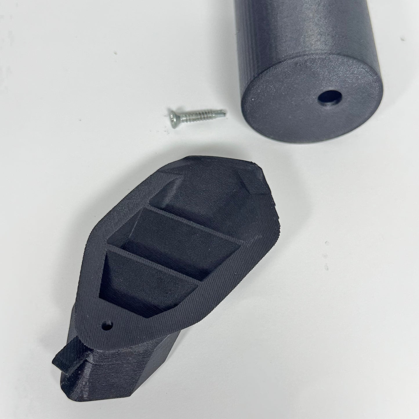 Uninstalled 52mm gauge pod showing carbon fibre polycarbonate construction
