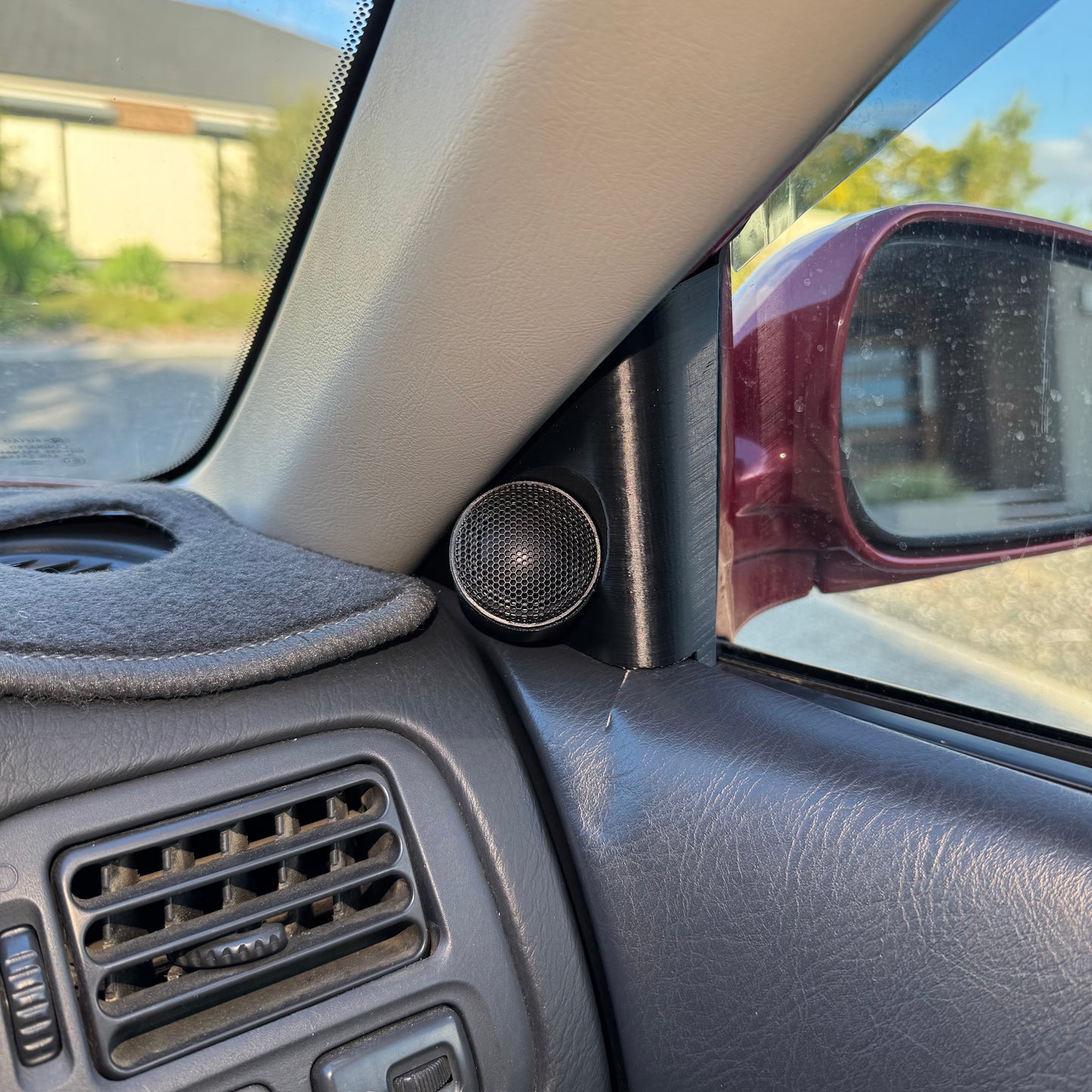 Tweeter pods for 1996-2000 Honda Civic EK, designed for easy installation of aftermarket speakers.