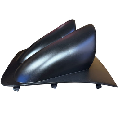 Side profile of painted satin black VY binnacle gauge pod showing pod angle and OEM-style interior integration.