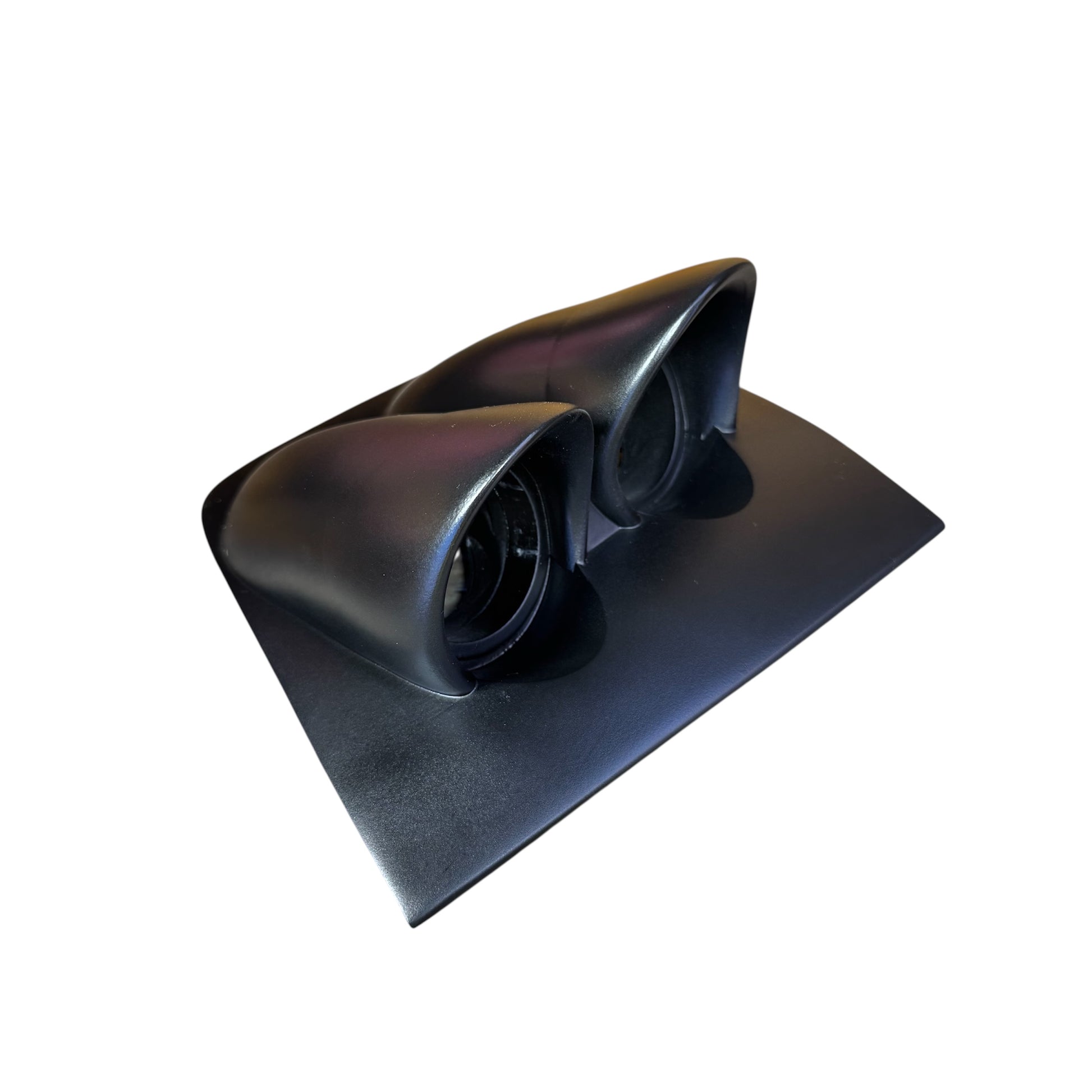 Painted satin black VY Holden/HSV binnacle gauge pod front view, OEM-style dash panel replacement for 52mm gauges.