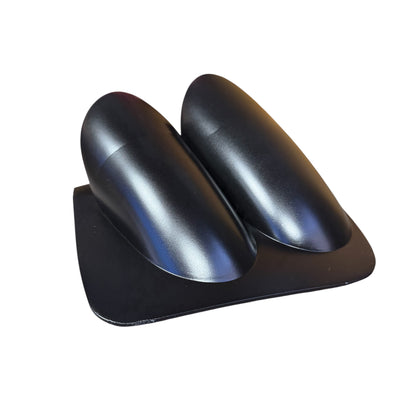 Rear view of painted VY binnacle gauge pod showing five mounting clip locations for accurate dash panel fitment.