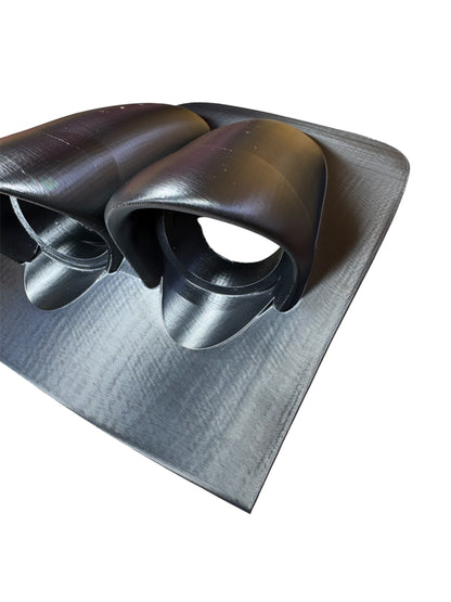 Close-up of unpainted VY/VZ gauge pod finish showing OEM-style texture and clean edges for dash integration.