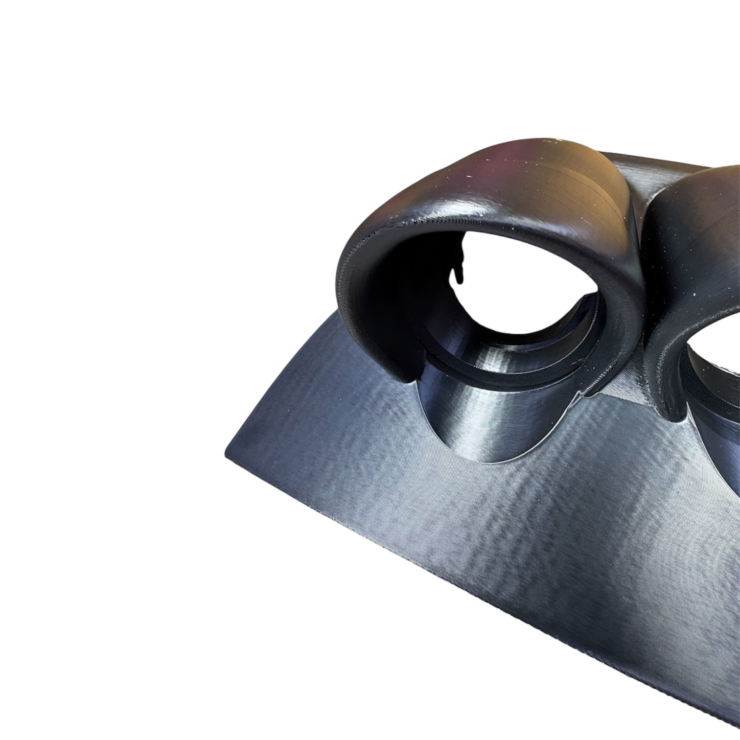 Top view of unpainted VY Holden/HSV binnacle gauge pod showing bezel opening and dash panel fitment detail (02–07).