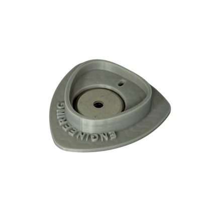 Securely store Milwaukee M12 batteries with this magnetic base, ideal for mounting on metal surfaces.